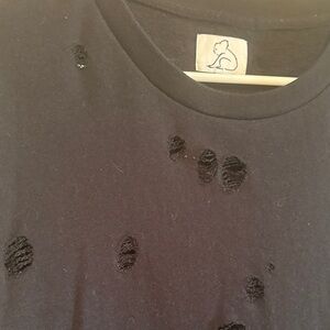 Black sweatshirt L distressed look cotton/poly